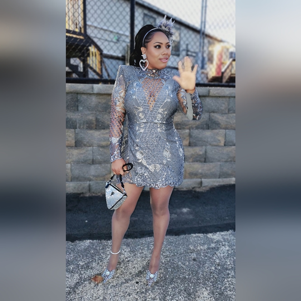 Zhivago Metallic Silver Mini Dress